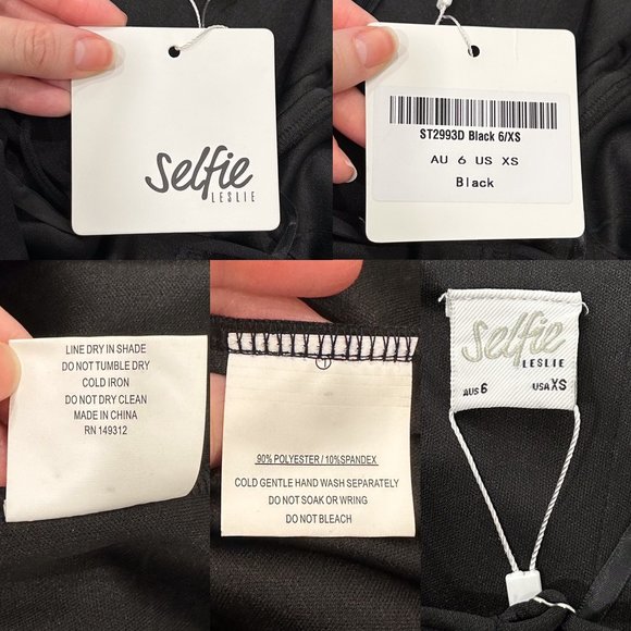 Selfie Leslie Aces Cami Strap Ruffle Hem Bodycon Mini Dress in Black Size XS - Picture 3 of 13